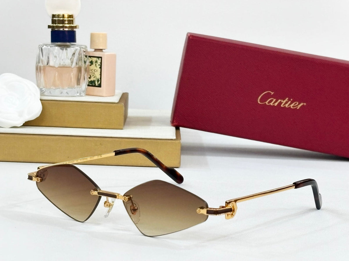 C DE RIMLESS ANGULAR FRAME SUNGLASSES CT0695 IN METAL