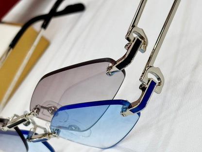C DE RIMLESS ANGULAR FRAME SUNGLASSES CT0695 IN METAL