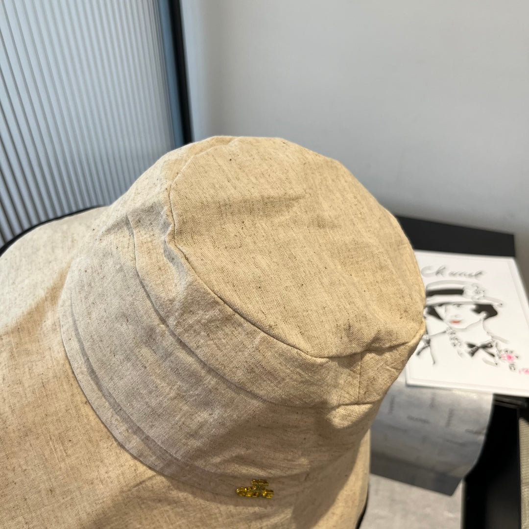 BUCKET HAT MODEL 651982 IN BEIGE SLUB FABRIC
