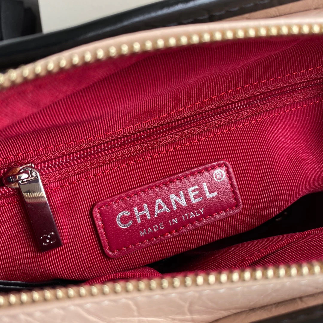 CHANEL GABRIELLE MINI 20 HOBO BAG IN ALMOND BEIGE MIX BLACK