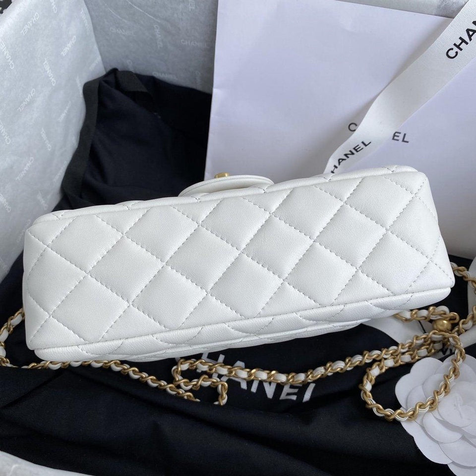 Chanel White Pearl Crush Mini Flap Bag
