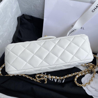 Chanel White Pearl Crush Mini Flap Bag