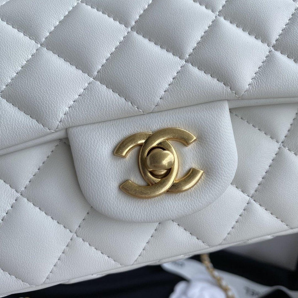 Chanel White Pearl Crush Mini Flap Bag