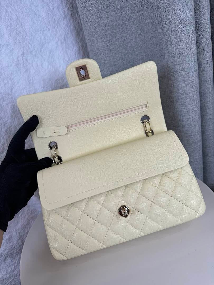 Chanel Classic Flap Light Yellow Medium 25