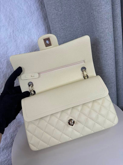 Chanel Classic Flap Light Yellow Medium 25