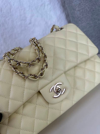 Chanel Classic Flap Light Yellow Medium 25