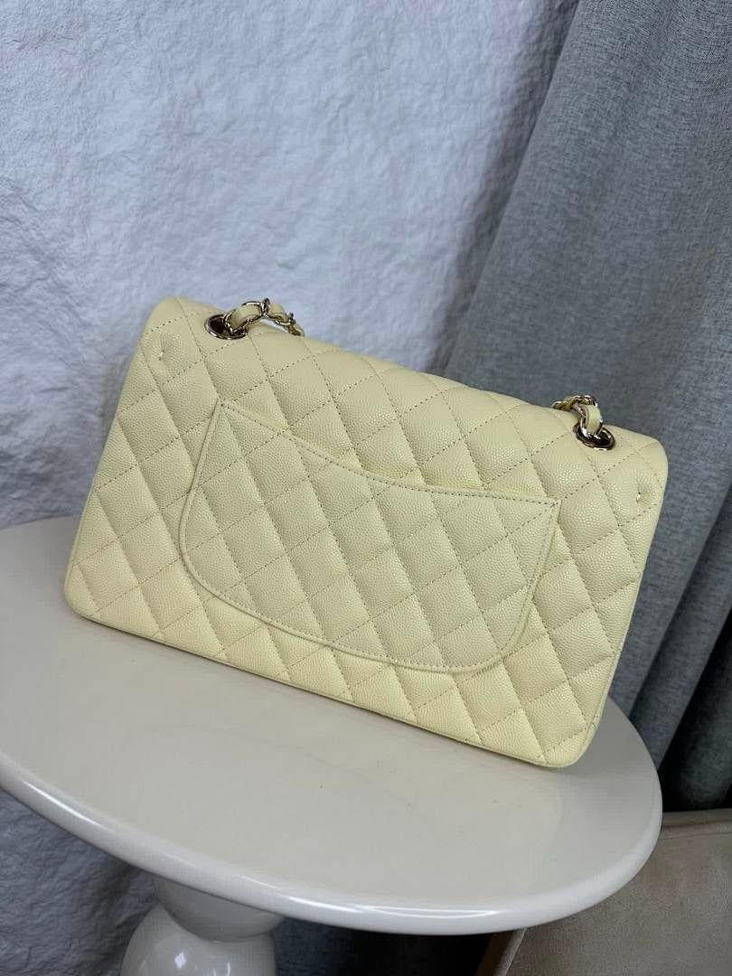 Chanel Classic Flap Light Yellow Medium 25