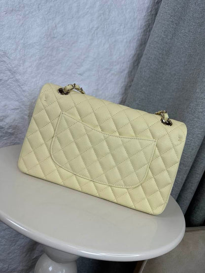 Chanel Classic Flap Light Yellow Medium 25