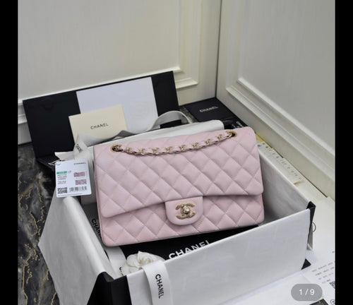 Chanel classic flap light pink gold hardware