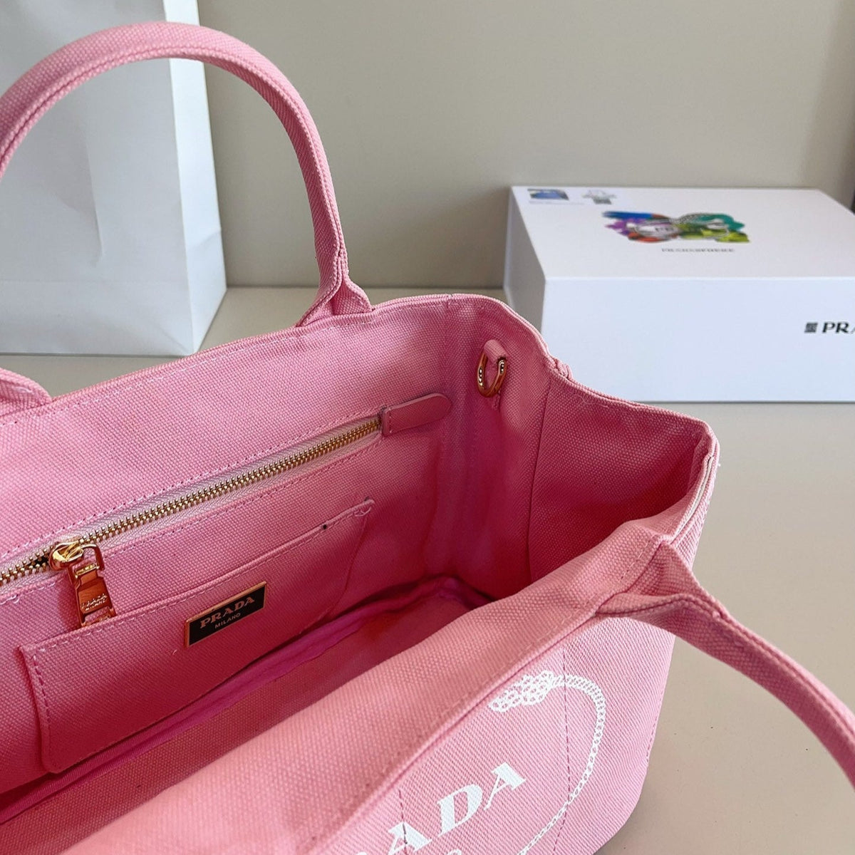 CANAPA TOTE BAG 29 IN BABY PINK DENIM