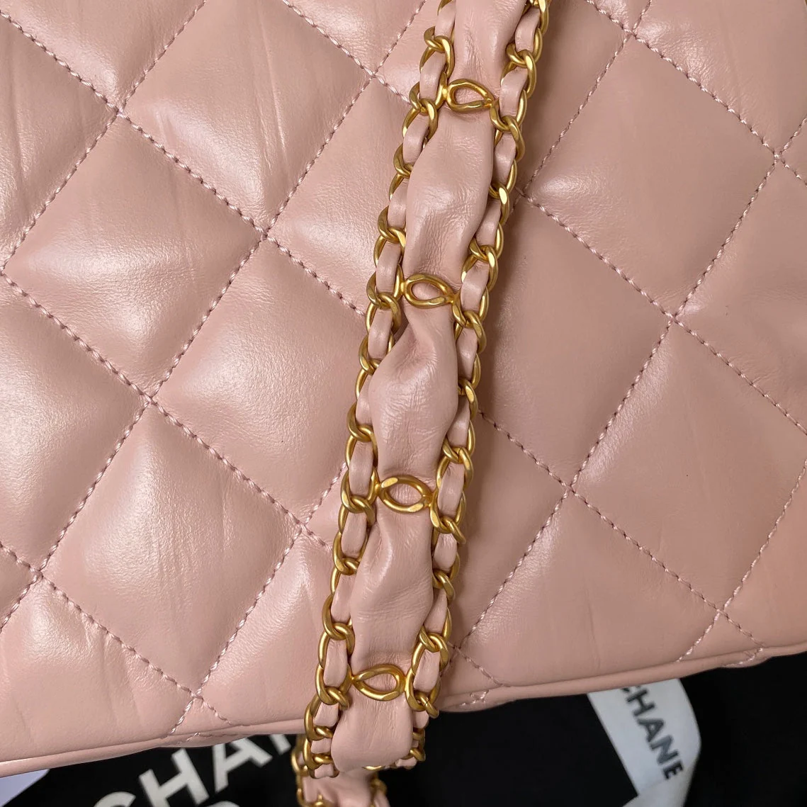 CHANEL SMALL FLAP BAG 20 IN PEACH PINK LAMBSKIN GOLD HARDWARE