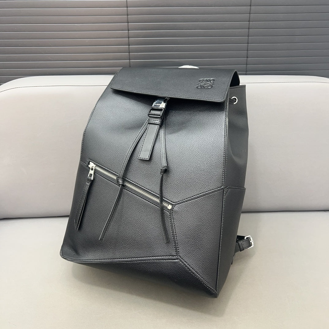 LOE SMALL 44 CONVERTIBLE BACKPACK IN BLACK CLASSIC CALFSKIN