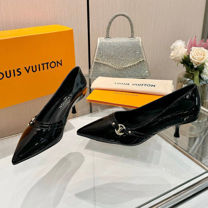 6AM HIGH HEELS 55 MM IN BLACK PATENT LAMBSKIN
