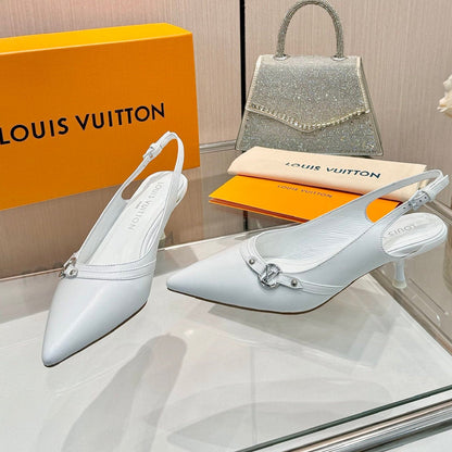 6AM SLINGBACK HIGH HEELS 55 MM IN WHITE LAMBSKIN