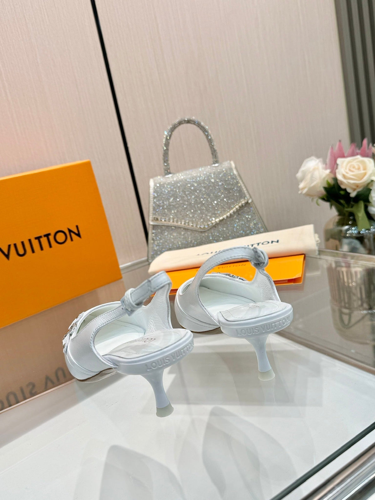 6AM SLINGBACK HIGH HEELS 55 MM IN WHITE LAMBSKIN