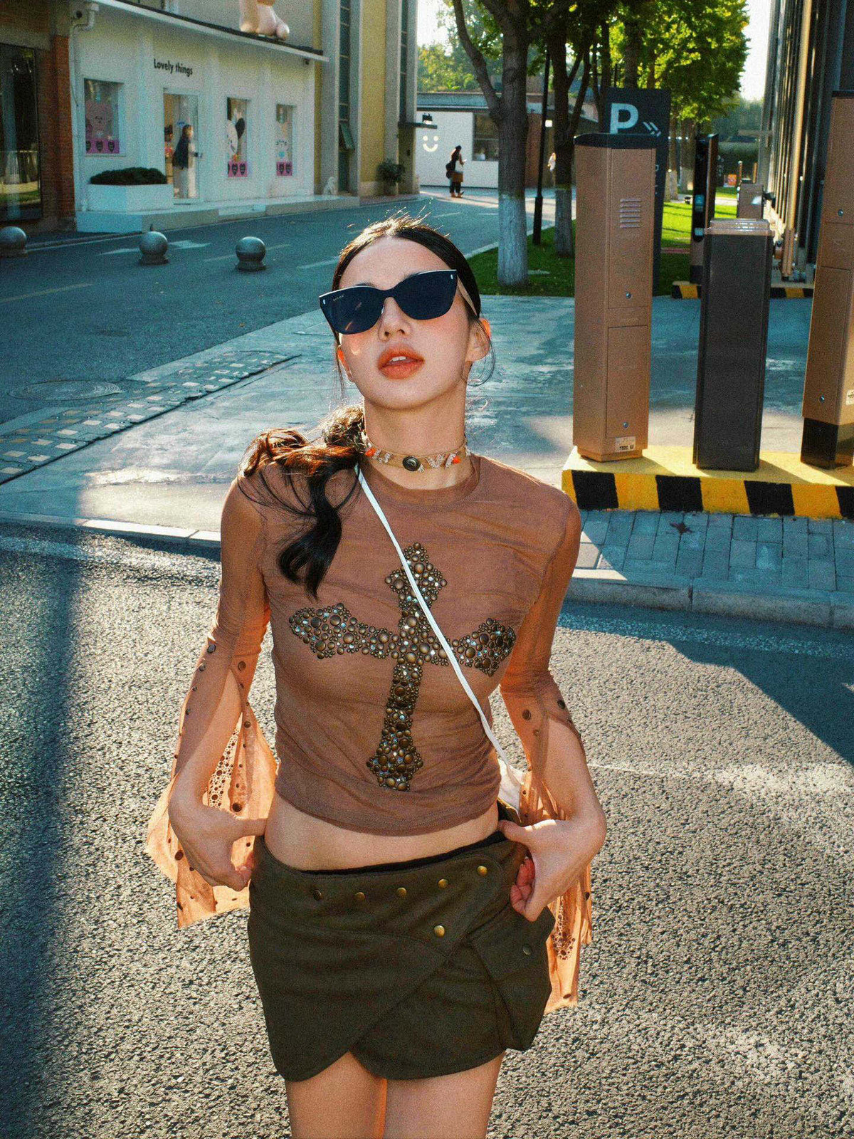 CAT-EYE FRAME SUNGLASSES G3322 IN ACETATE