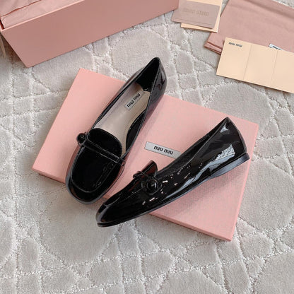 Black Loafer Shoes Sheepskin