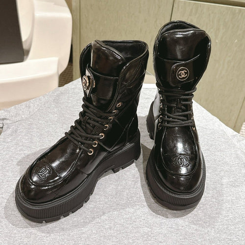 MARTIN BOOTS IN BLACK EMBROIDERED CALFSKIN