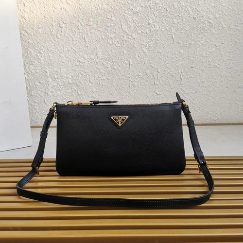 Prada Leather Shoulder Bag Black