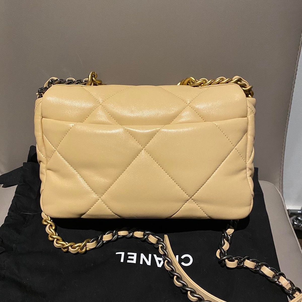 Chanel 19 Flap in Creamy Beige Lambskin