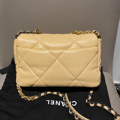 Chanel 19 Flap in Creamy Beige Lambskin