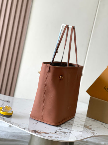 LV NEVERFULL INSIDE OUT MM IN BROWN MONOGRAM CANVAS AND CALFSKIN TRIM