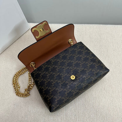 MEDIUM VICTOIRE BAG 25 IN BLACK TRIOMPHE CANVAS GOLD HARDWARE