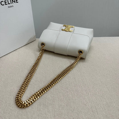 MEDIUM VICTOIRE BAG 25 IN WHITE SUPPLE CALFSKIN GOLD HARDWARE