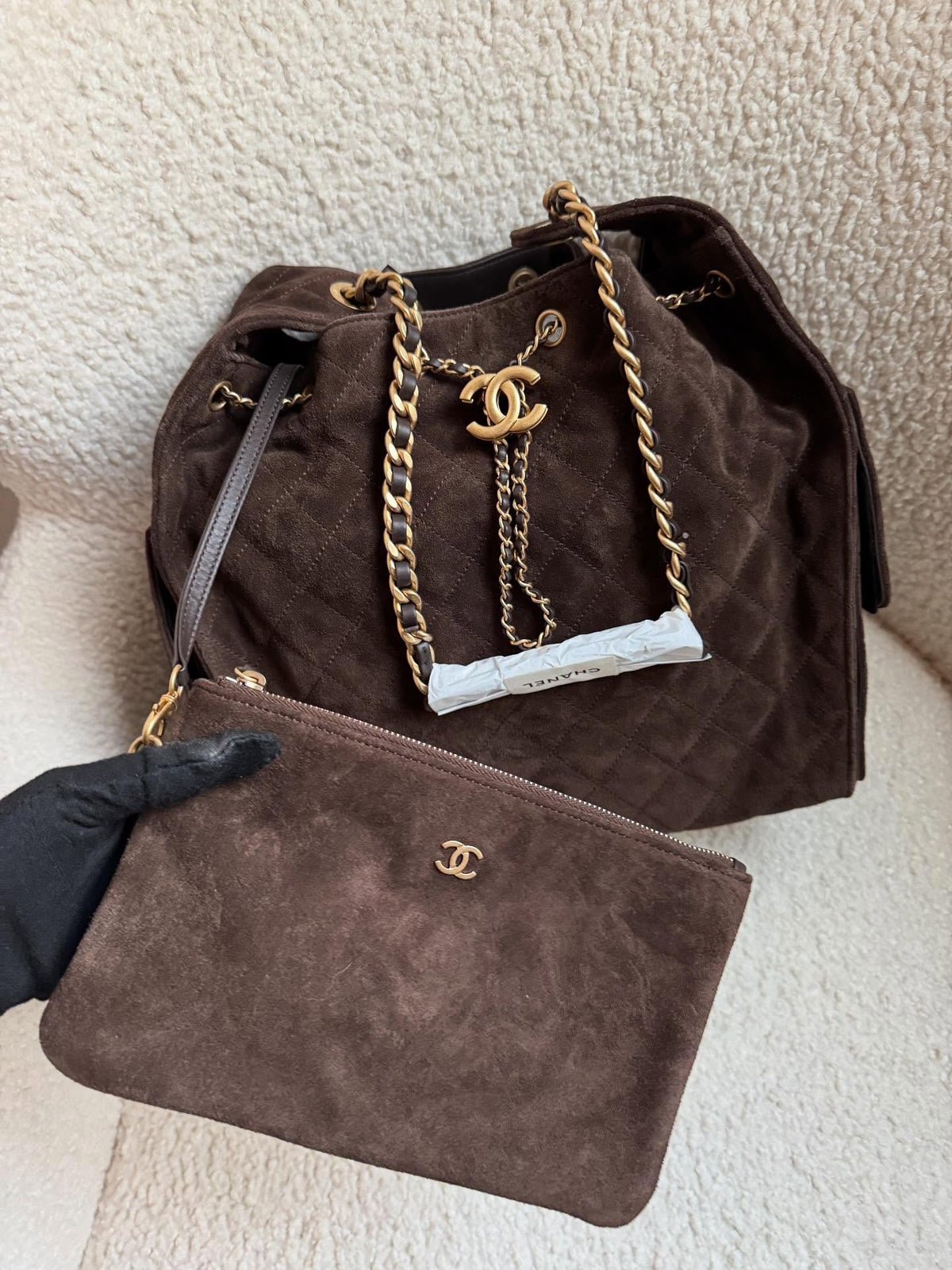 Chanel 25 Medium Chocolate Brown Gold hardware