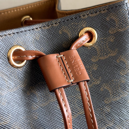 MICRO SAILOR 17 IN BLACK TRIOMPHE CANVAS AND BROWN CALFSKIN TRIM