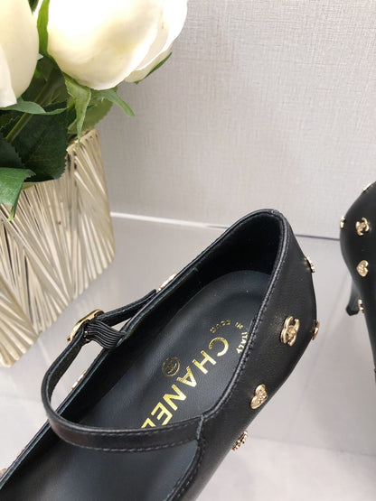 MARY JANE BLACK LAMBSKIN ATTACH METAL