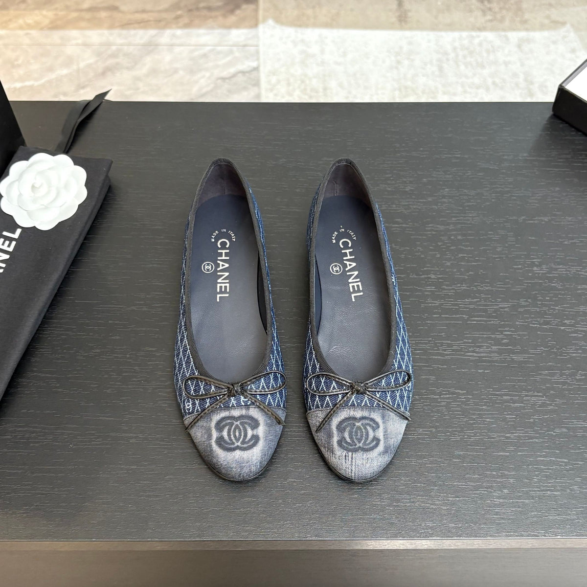 BALLET FLATS IN AEGEAN BLUE MONOGRAM DENIM