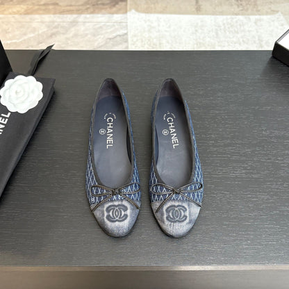 BALLET FLATS IN AEGEAN BLUE MONOGRAM DENIM
