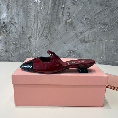 CAP TOE MULES RUBY COLOR SHEEPSKIN