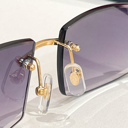 C DE RIMLESS RECTANGULAR FRAME SUNGLASSES  571828 IN METAL