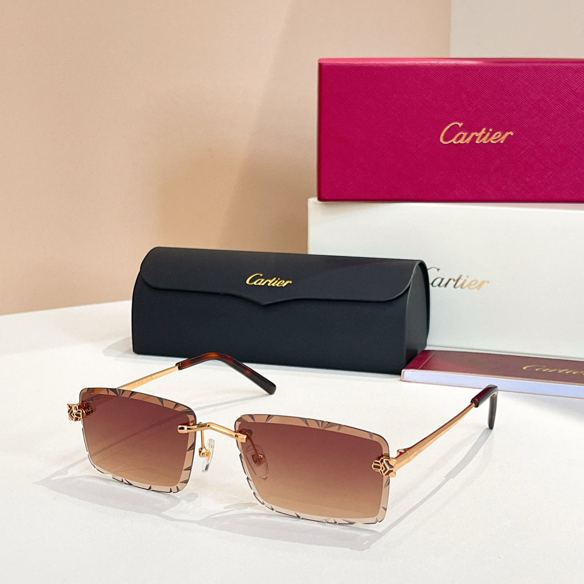 C DE RIMLESS RECTANGULAR FRAME SUNGLASSES 578359 IN METAL