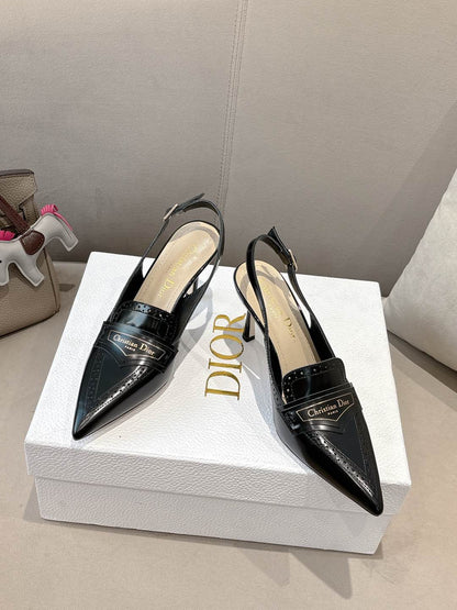 BOY SLINGBACK PUMP 35 MM IN BLACK CALFSKIN