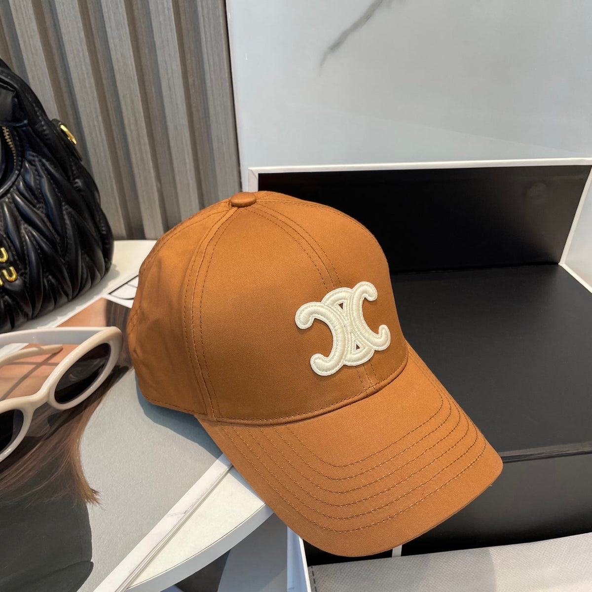 BASEBALL CAP MODEL 650752 IN BURNT ORANGE COTTON