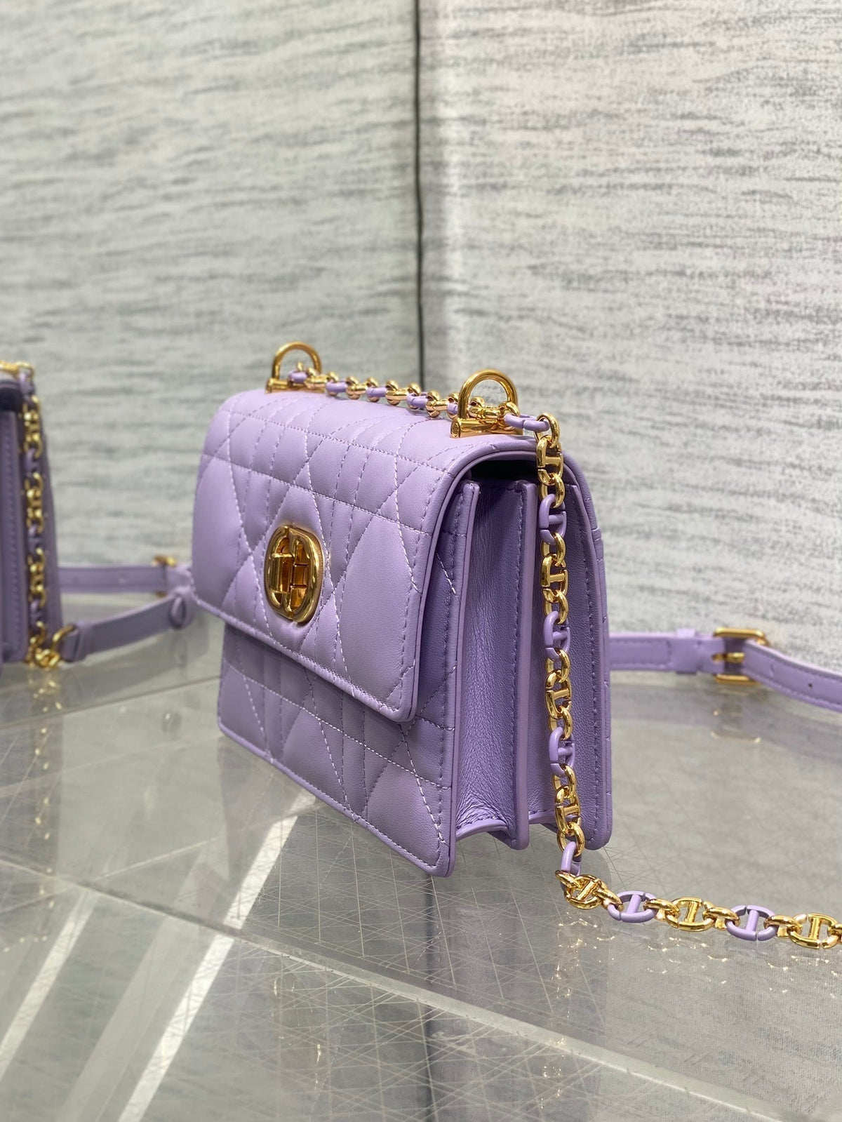 MISS CARO MINI BAG 17 IN BABY PURPLE MACROCANNAGE LAMBSKIN