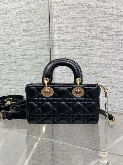 DIOR 25S MICRO LADY D-JOY 19 IN BLACK GOLD HARDWARE