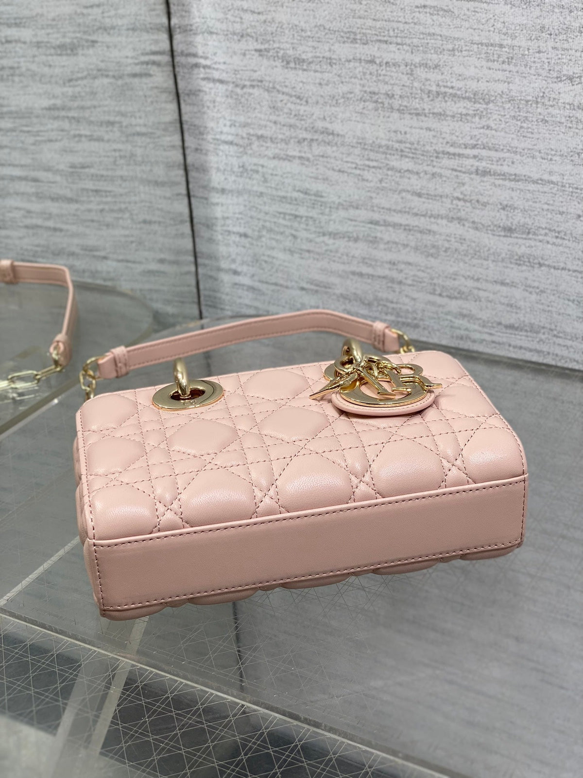DIOR MICRO LADY D-JOY 19 IN BLACK CALFSKIN GOLD HARDWARE
