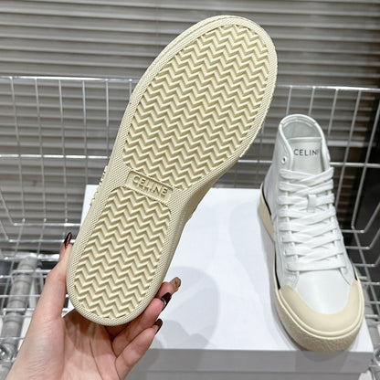 MID LOW LACE-UP ALAN SNEAKERS WITH TRIOMPHE PATCH IN CALFSKIN OPTIC WHITE