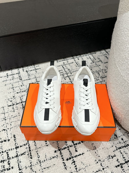 BOUNCING SNEAKER IN WHITE MIX BLACK CALFSKIN
