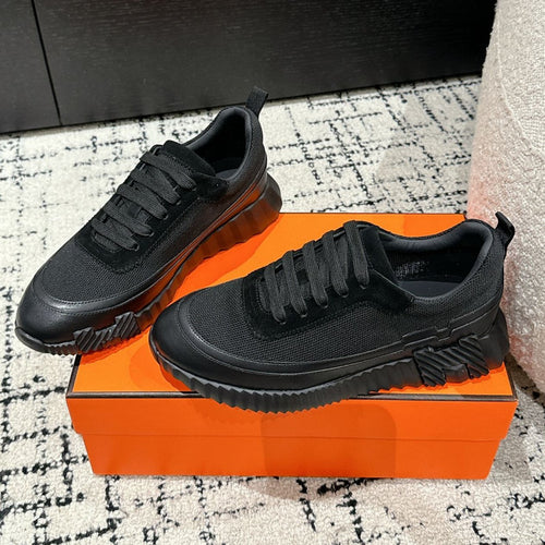 BOUNCING SNEAKER IN BLACK CALFSKIN AND FABRIC