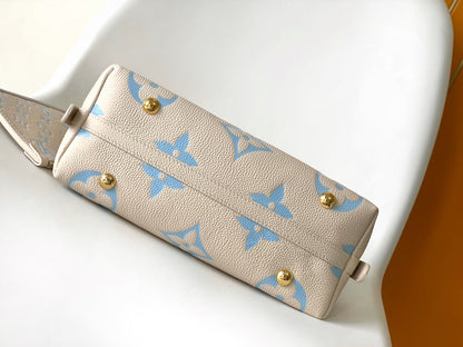 CARRYALL PM 29 BAG IN BEIGE MIX BLUE MONOGRAM EMPREINTE LEATHER