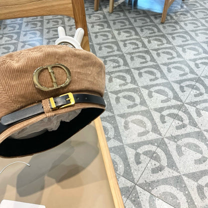 BERET HAT IN CAMEL BEIGE VELVET 430041