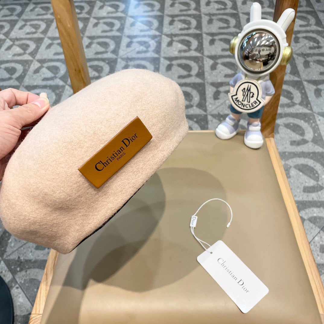 AUSTRALIAN BERET HAT IN LINEN BEIGE WOOL FELT 431715