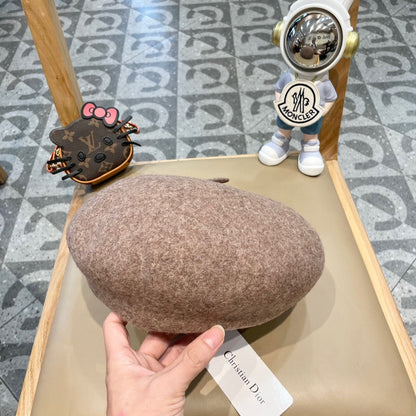 AUSTRALIAN BERET HAT IN PAPER BEIGE WOOL FELT 431716