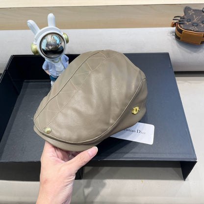 BAKER BOY HAT IN GRAYISH BROWN LEATHER 436767