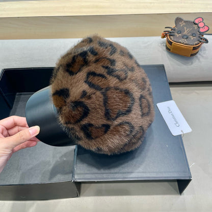 BAKER BOY HAT IN BROWN MINK FUR 438088